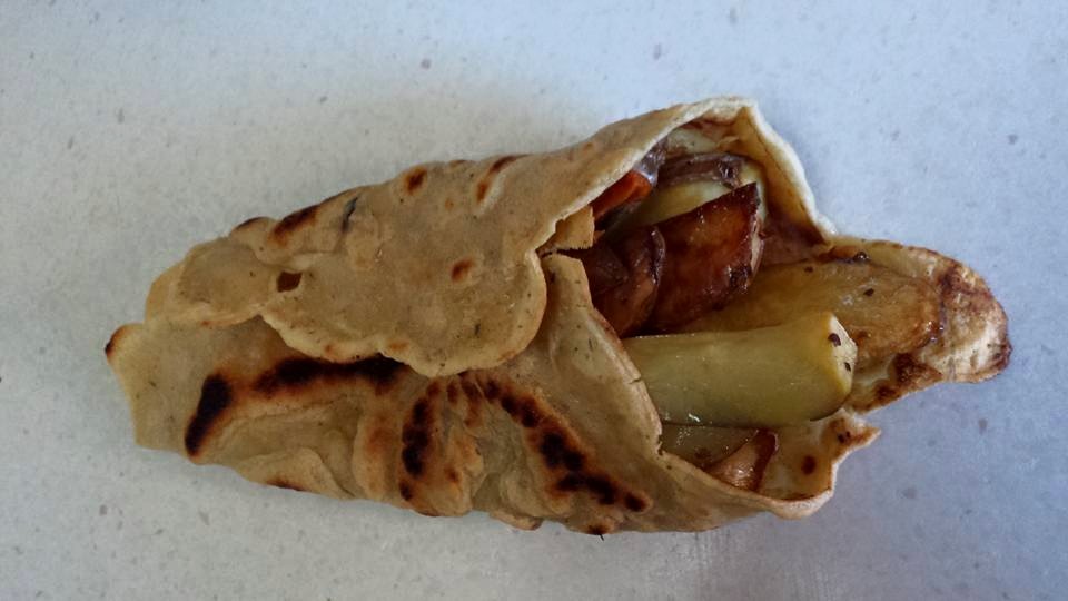 Breakfast – left over potato chip wrap!